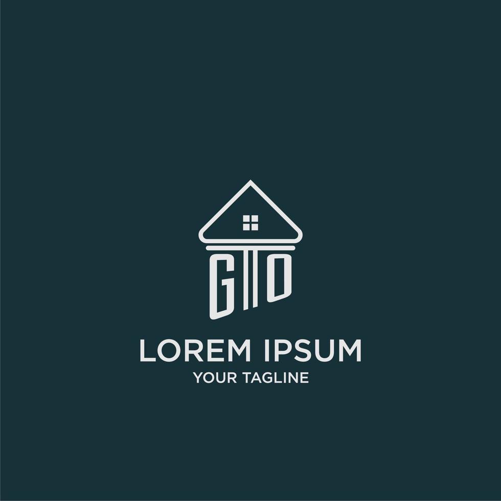 GO initial logo monogram real estate with home image ideas vector