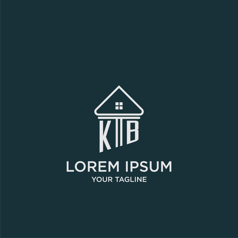 KB initial logo monogram real estate with home image ideas vector
