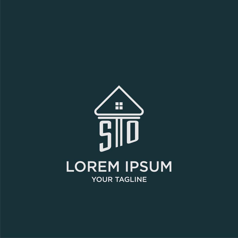 SO initial logo monogram real estate with home image ideas vector