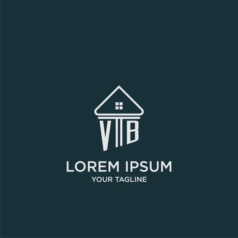 VB initial logo monogram real estate with home image ideas vector