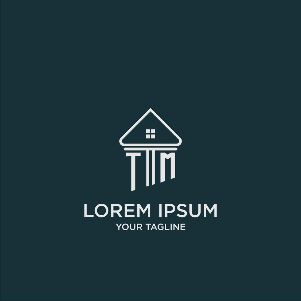 TM initial logo monogram real estate with home image ideas vector