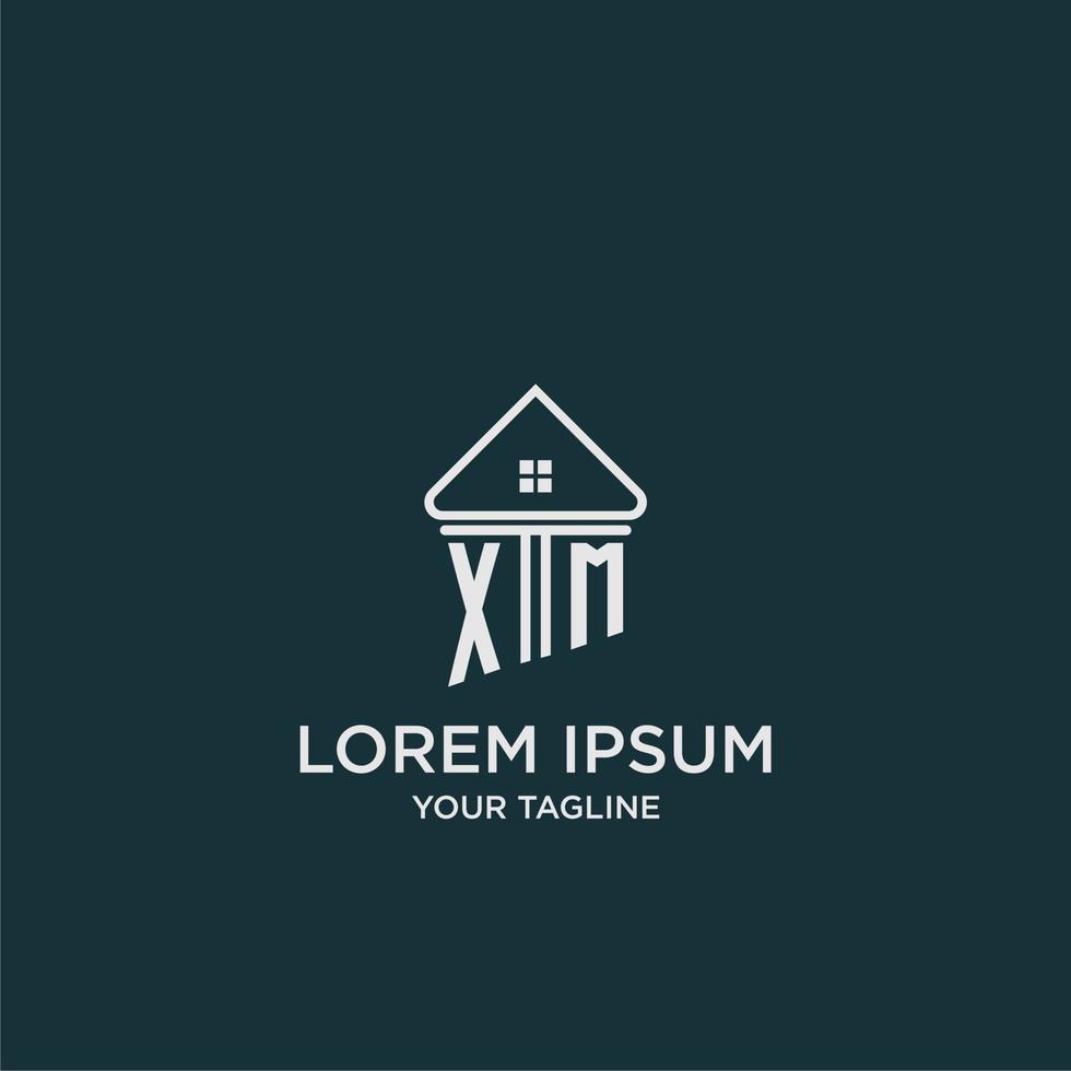 XM initial logo monogram real estate with home image ideas vector