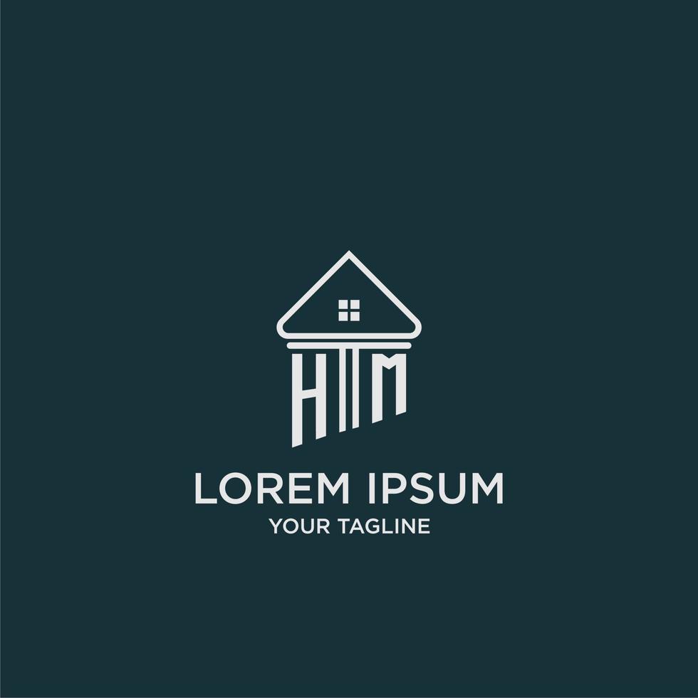 HM initial logo monogram real estate with home image ideas vector