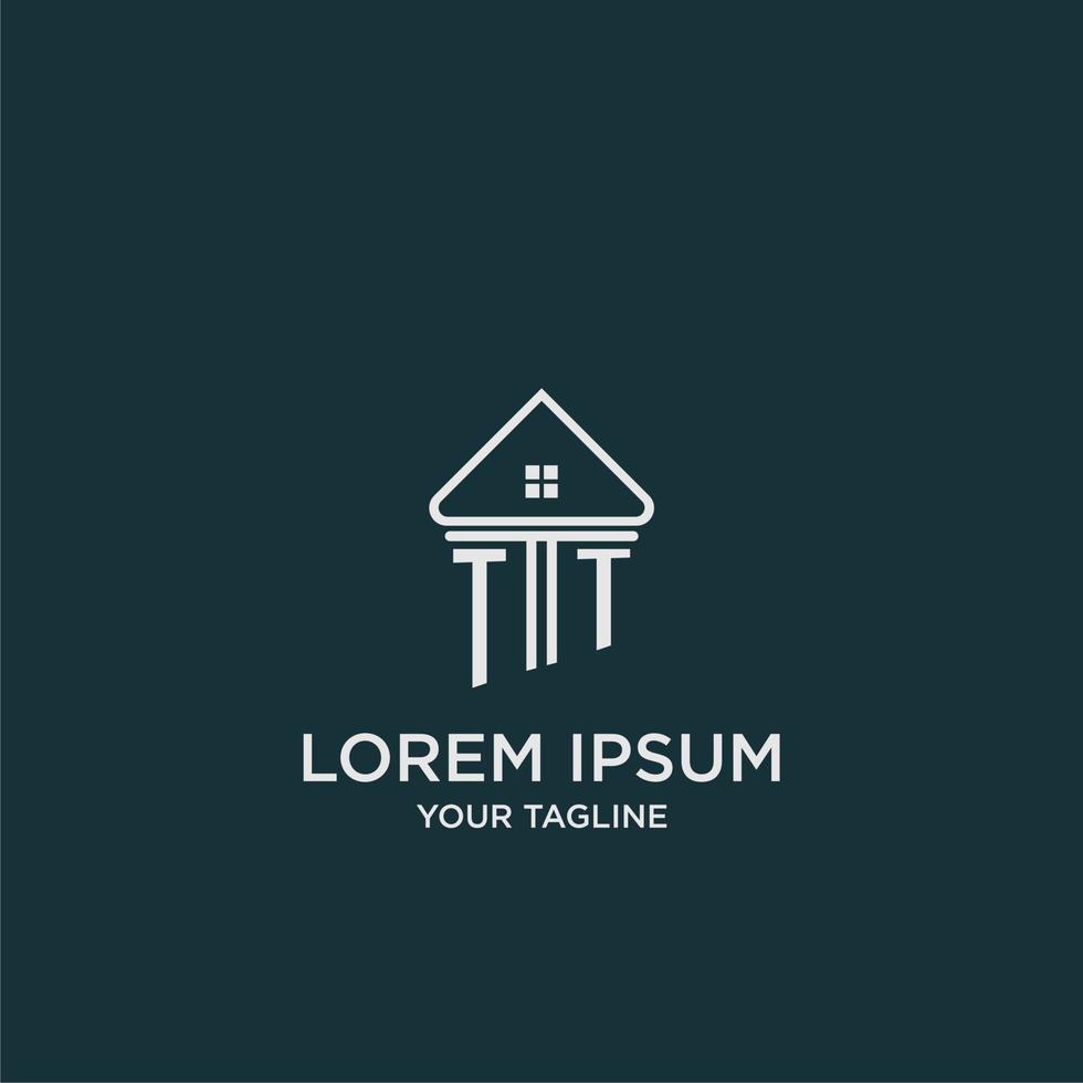 TT initial logo monogram real estate with home image ideas vector