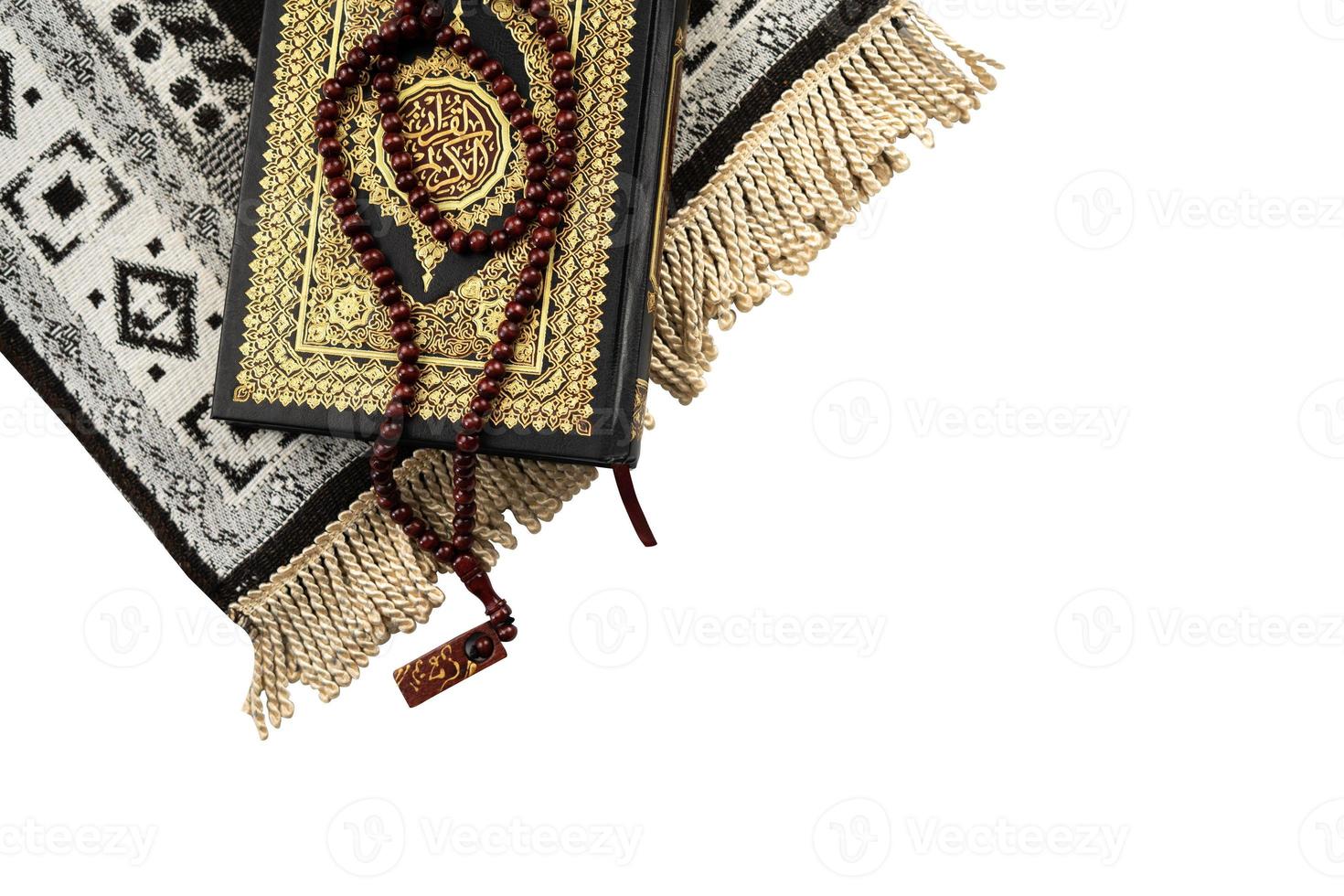 Muslim stuff in flat lay for copy space photo