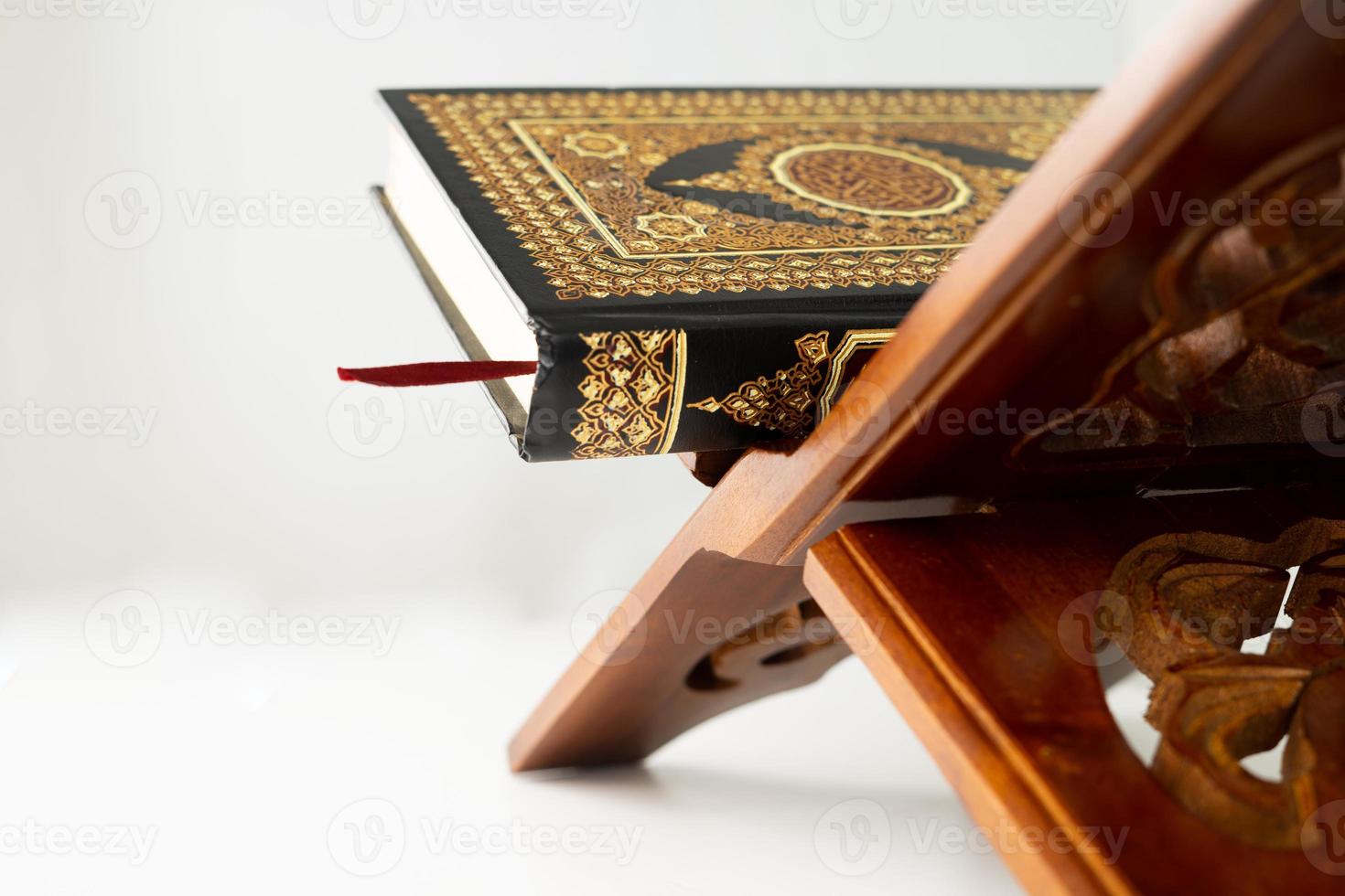 Quran book on the table for background and copy space photo