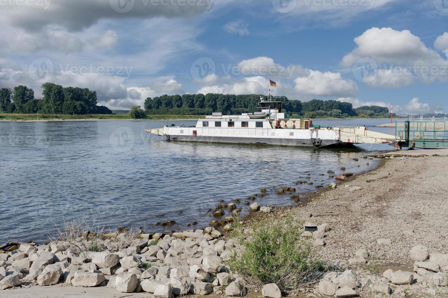 Ferry at Rhine River,Leverkusen-Hitdorf,Germany photo