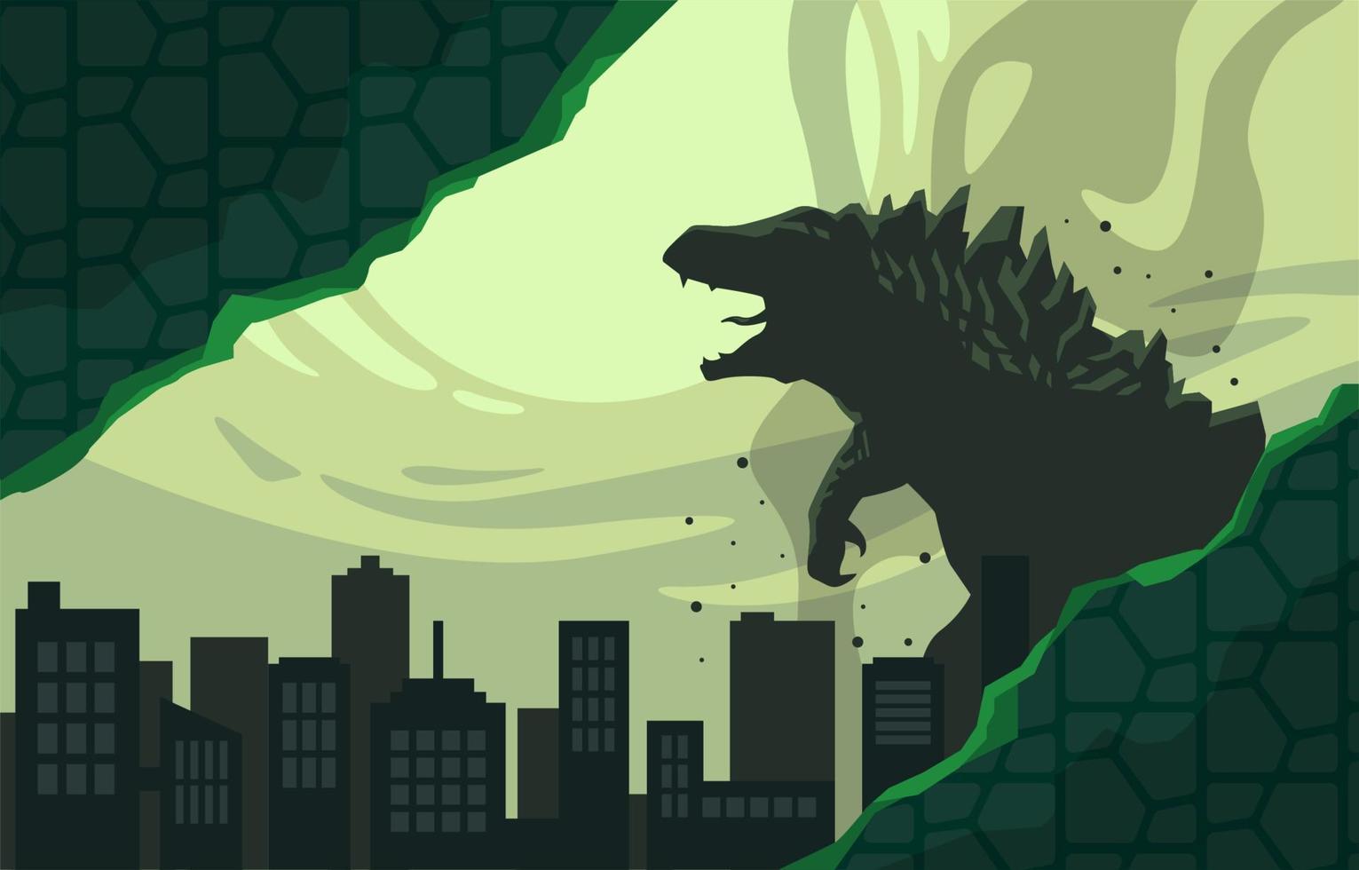 Background of a Giant Monster in the Cityscape vector