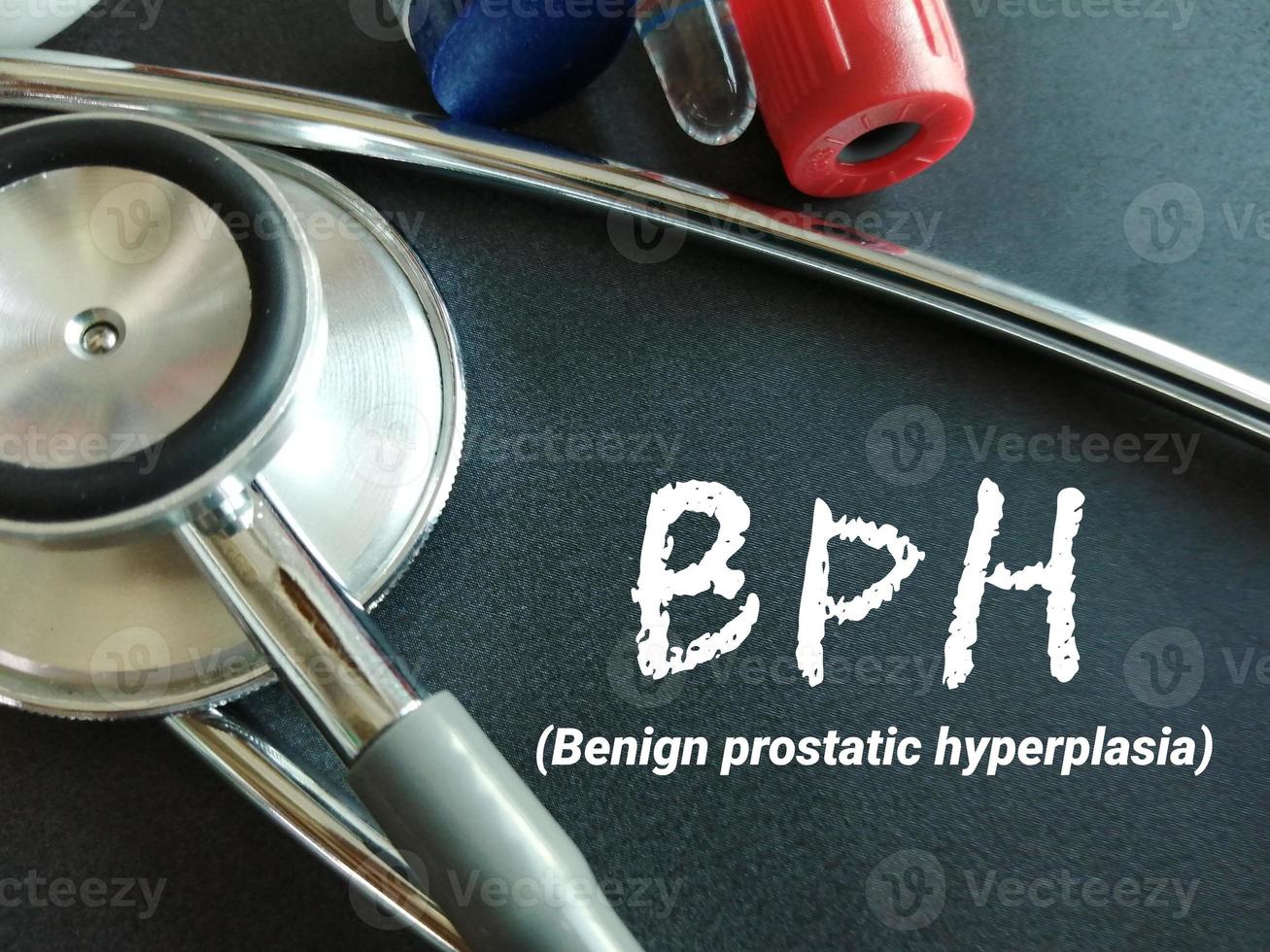 Medical conceptual image with BPH or Benign prostatic hyperplasia. photo