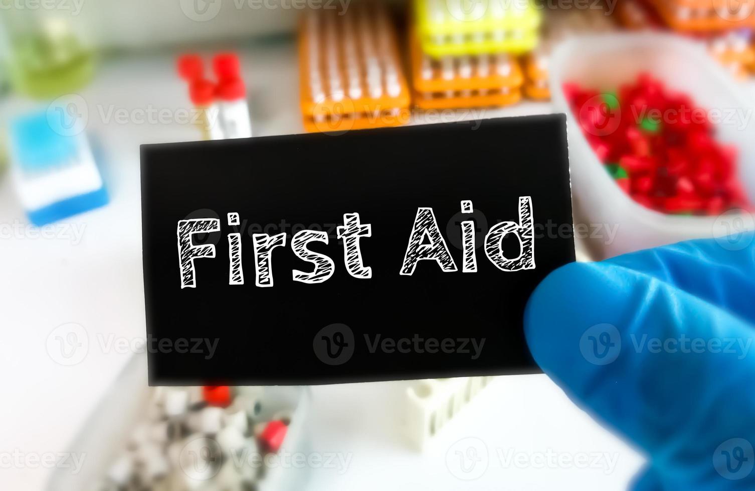 First aid medical term, medical conceptual image. photo