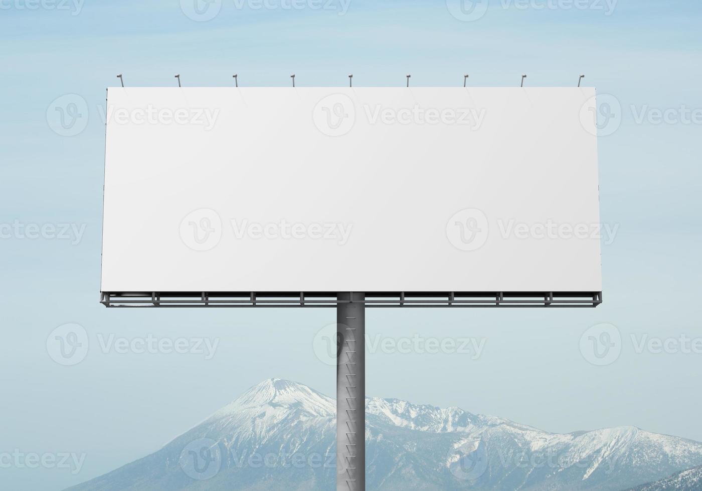 Mockup Outdoor billboard on blue sky background with copy space for your logo or graphic design photo