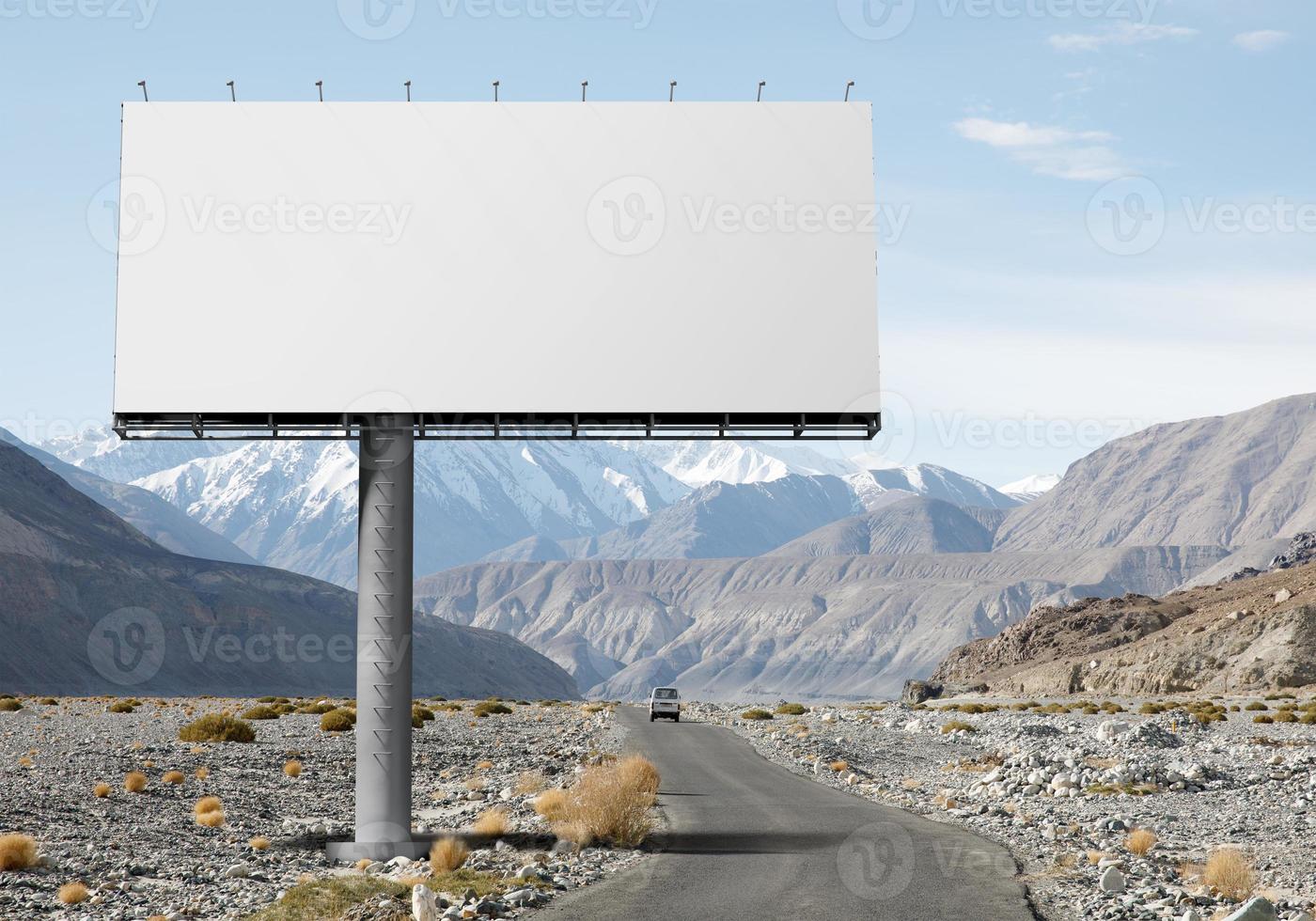 Mockup Outdoor billboard on blue sky background with copy space for your logo or graphic design, 3d rendering studio photo