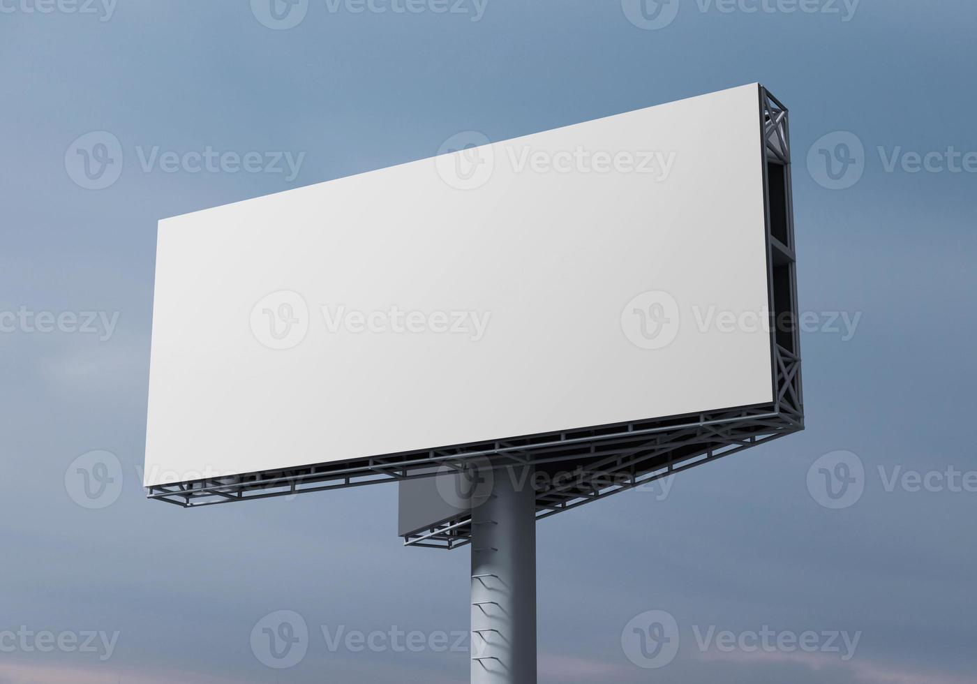 Mockup Outdoor billboard on blue sky background with copy space for your logo or graphic design, 3d rendering studio photo