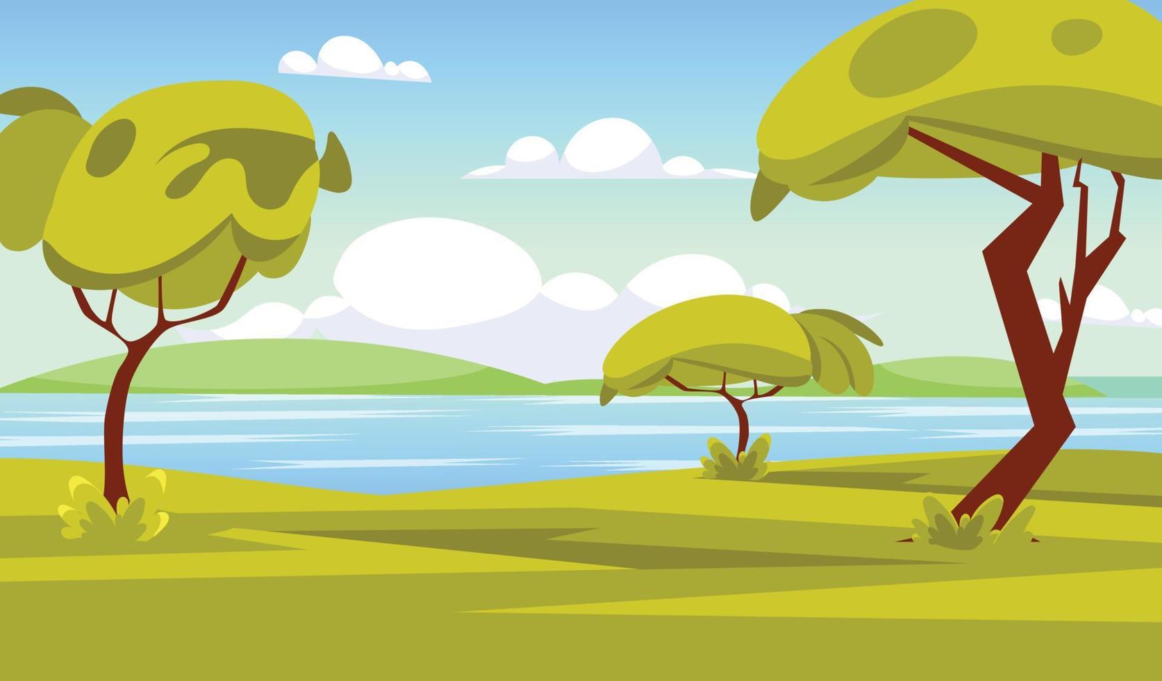 Trendy River Forest vector