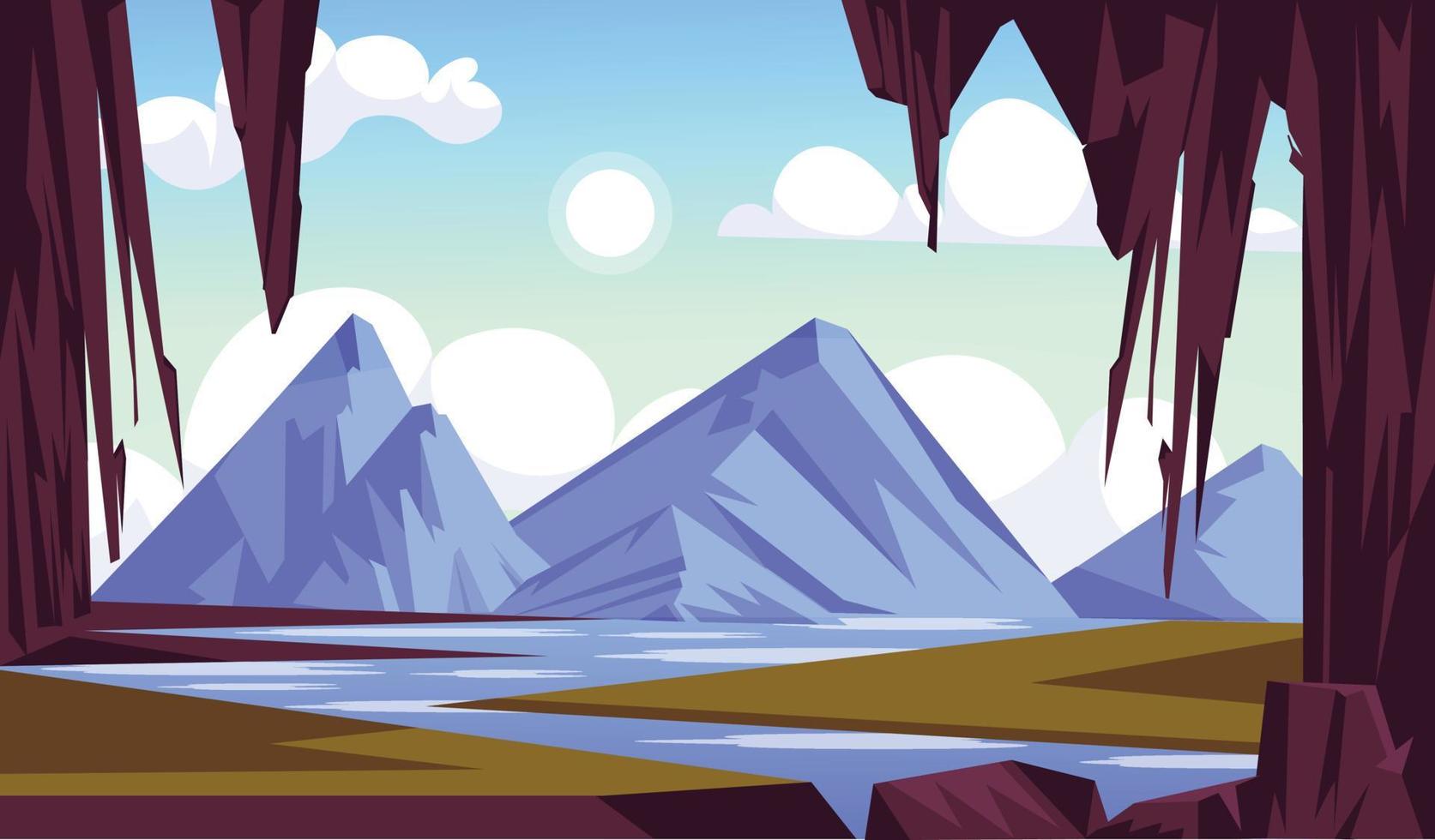 Trendy Mountain Landscape vector