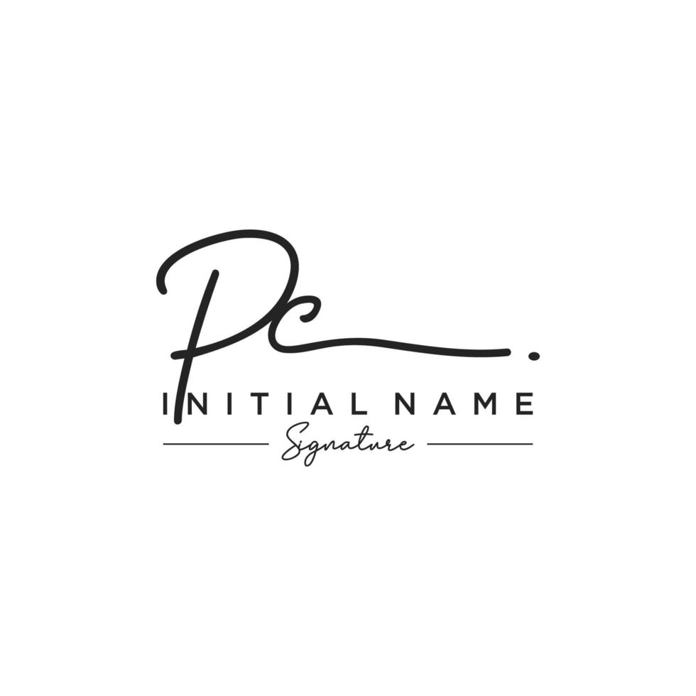 Letter PC Signature Logo Template Vector