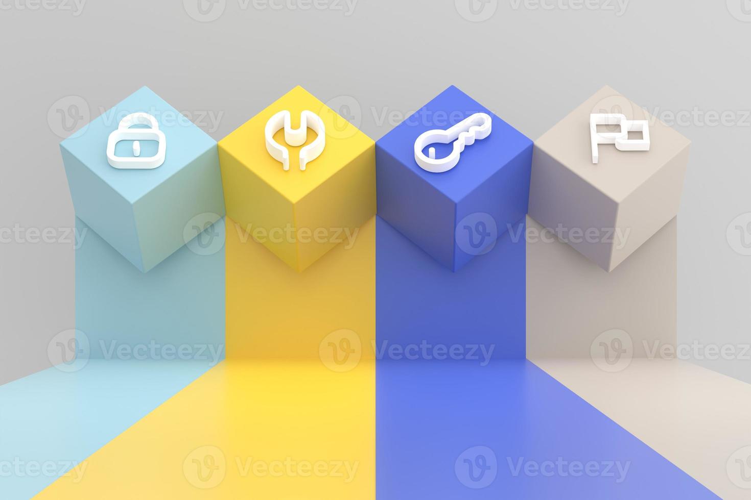 Set of infographic colorful banners square sections photo