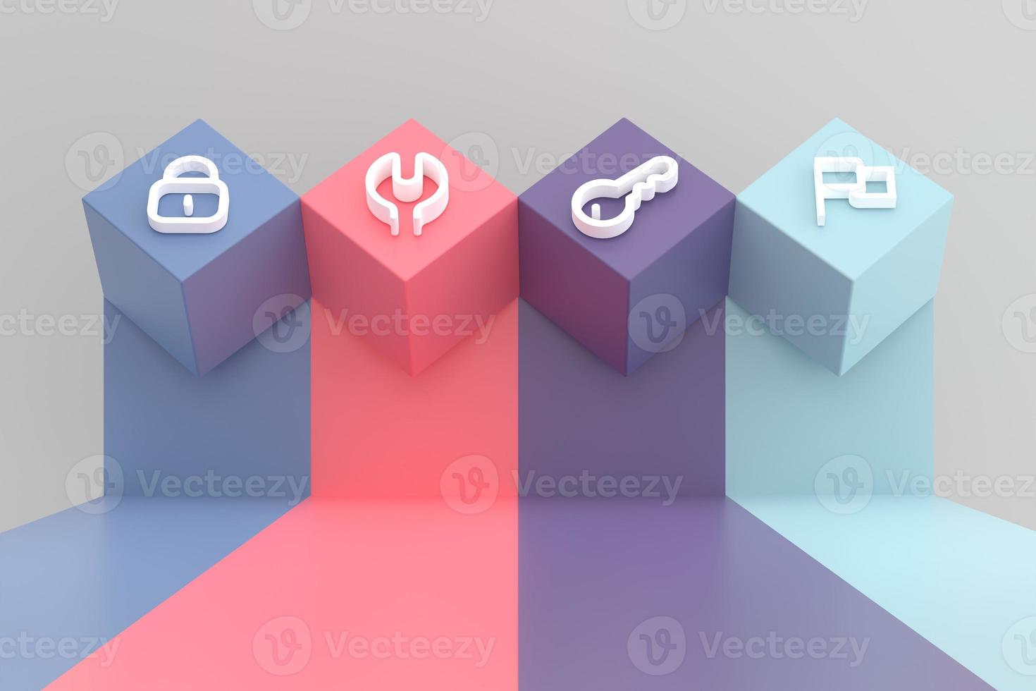 Set of infographic colorful banners square sections photo