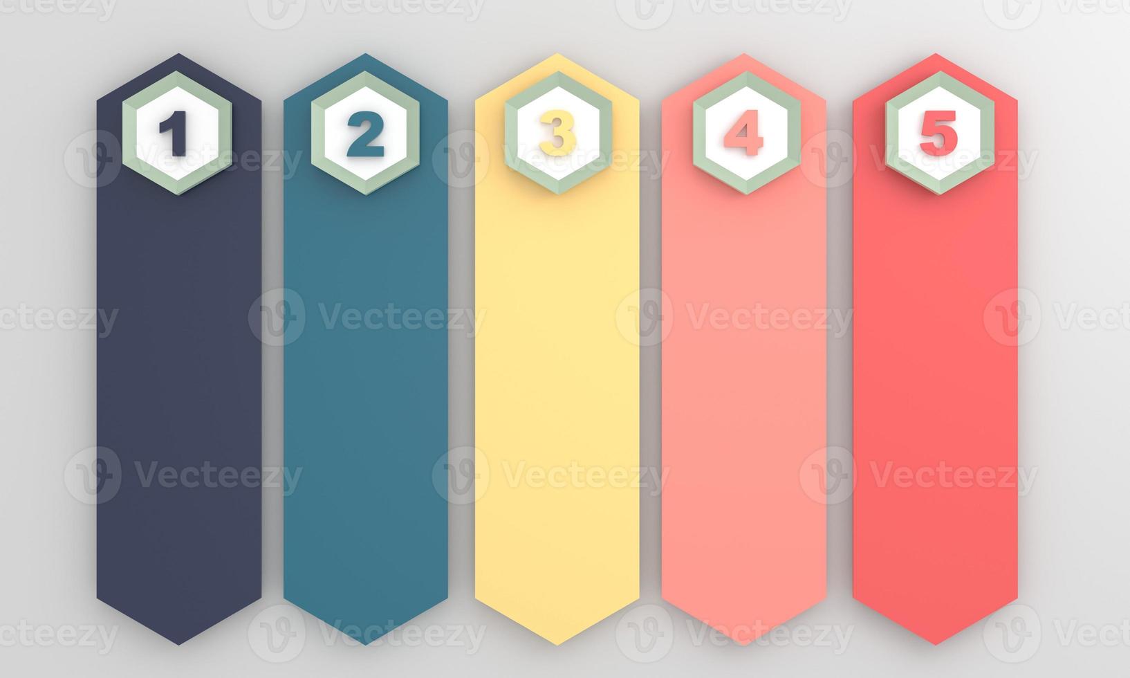 Business Infographic template with 5 options or steps. hexagons with line icons, process chart. photo
