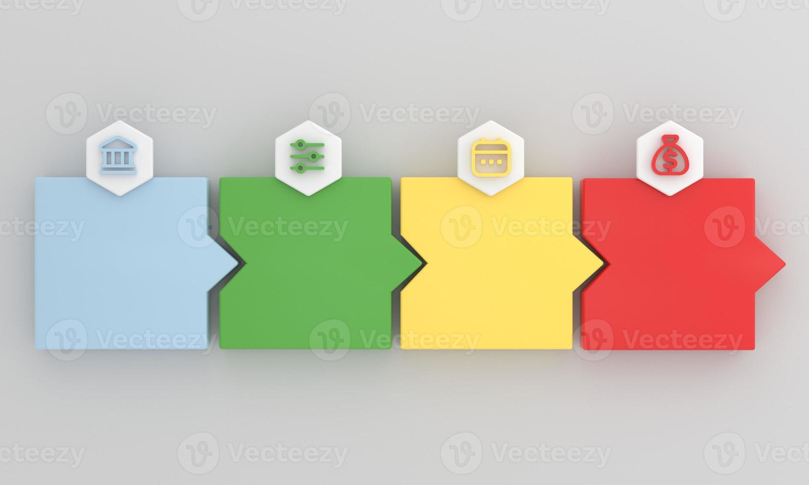 Business process. Timeline infographics square with 4 steps, options. photo