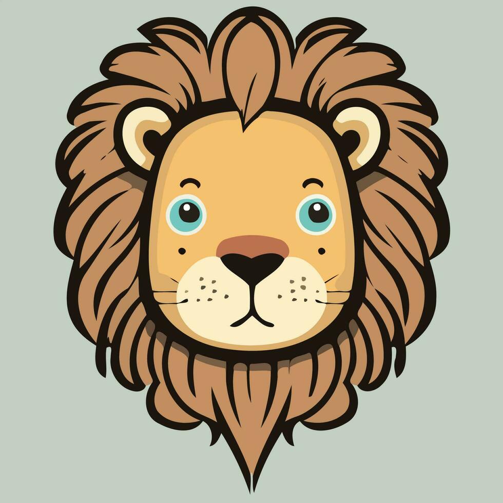 African lion mammal carnivore animal face vector