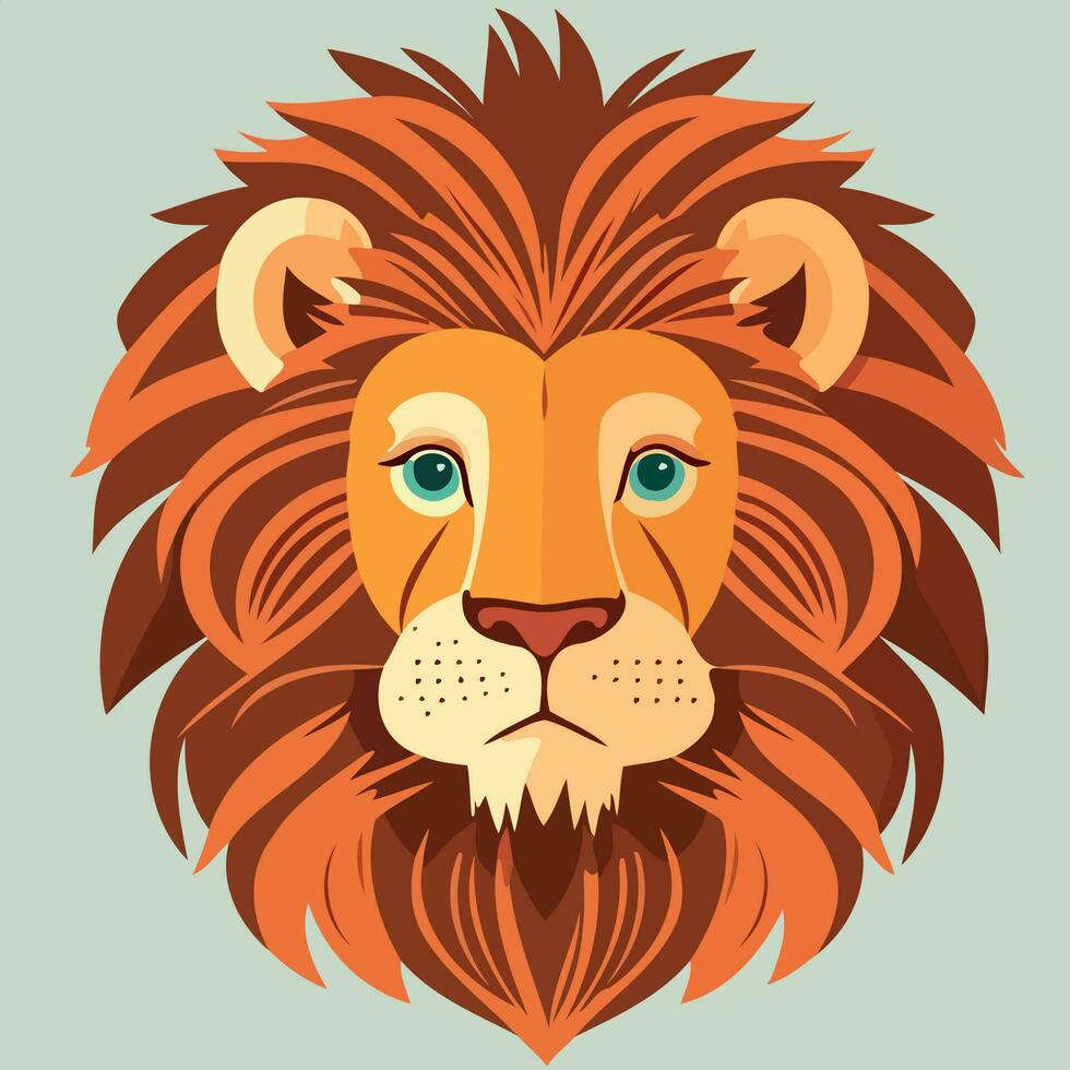 African lion mammal carnivore animal face vector