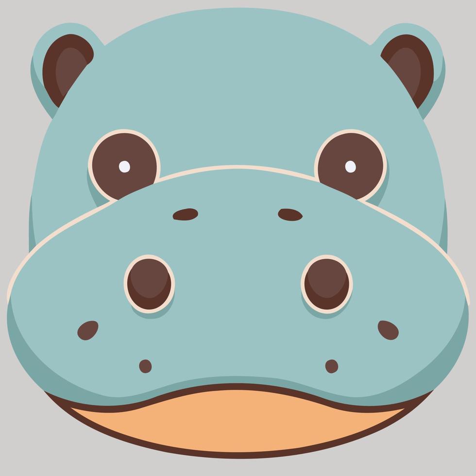 common hippopotamus herbivore mammal animal face vector