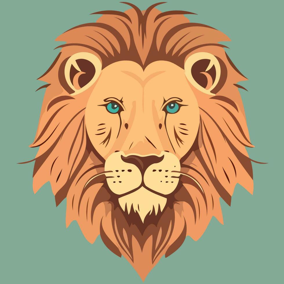 African lion mammal carnivore animal face vector