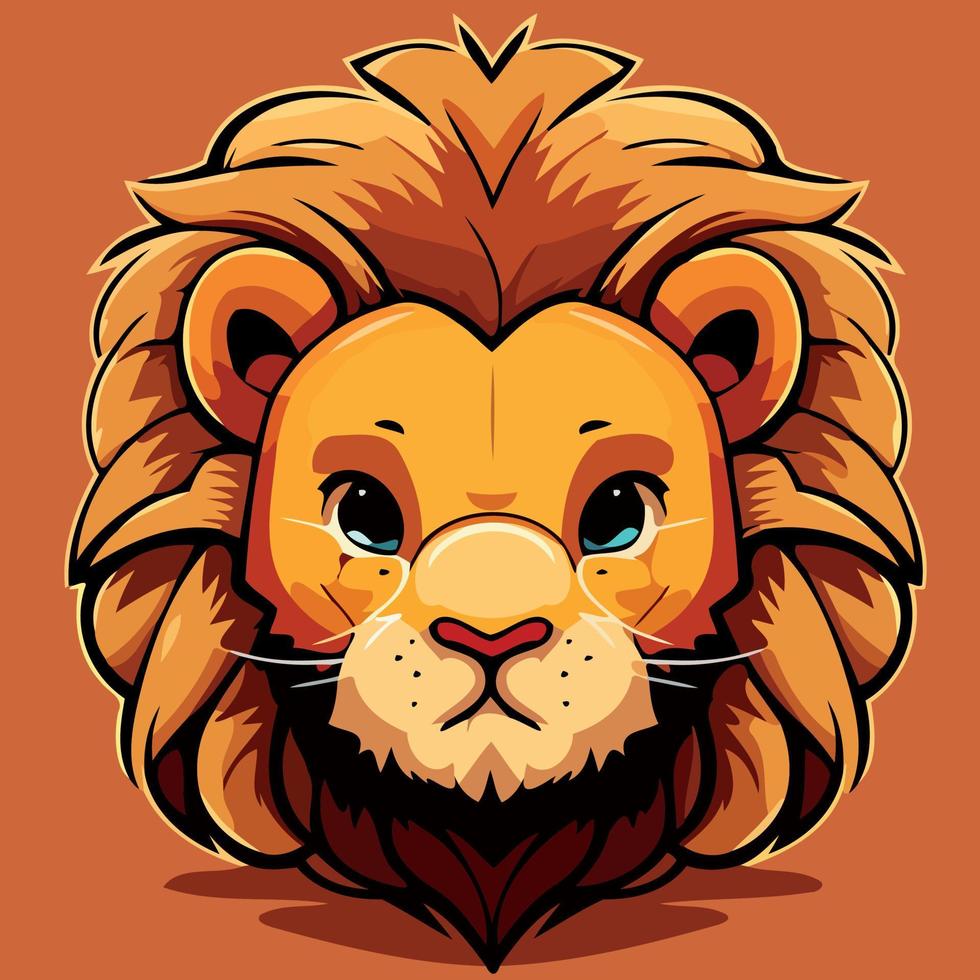 African lion mammal carnivore animal face vector