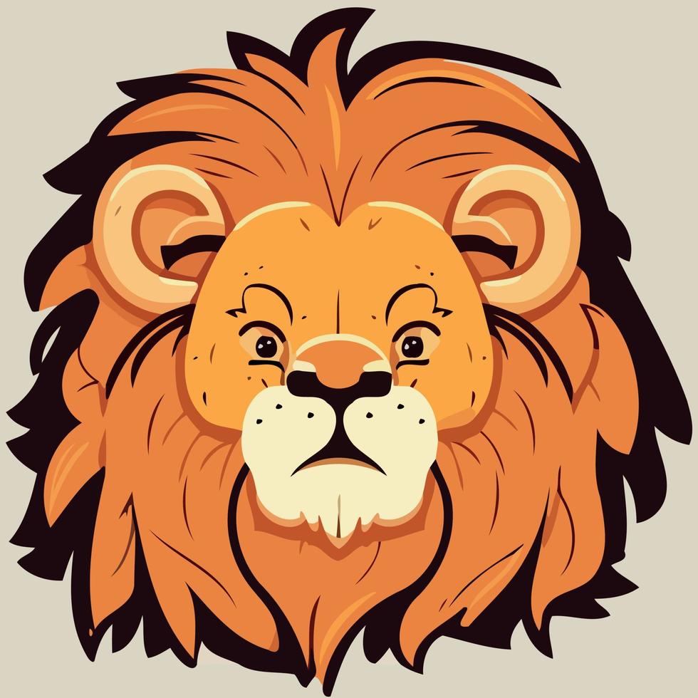 africano león mamífero carnívoro animal cara vector