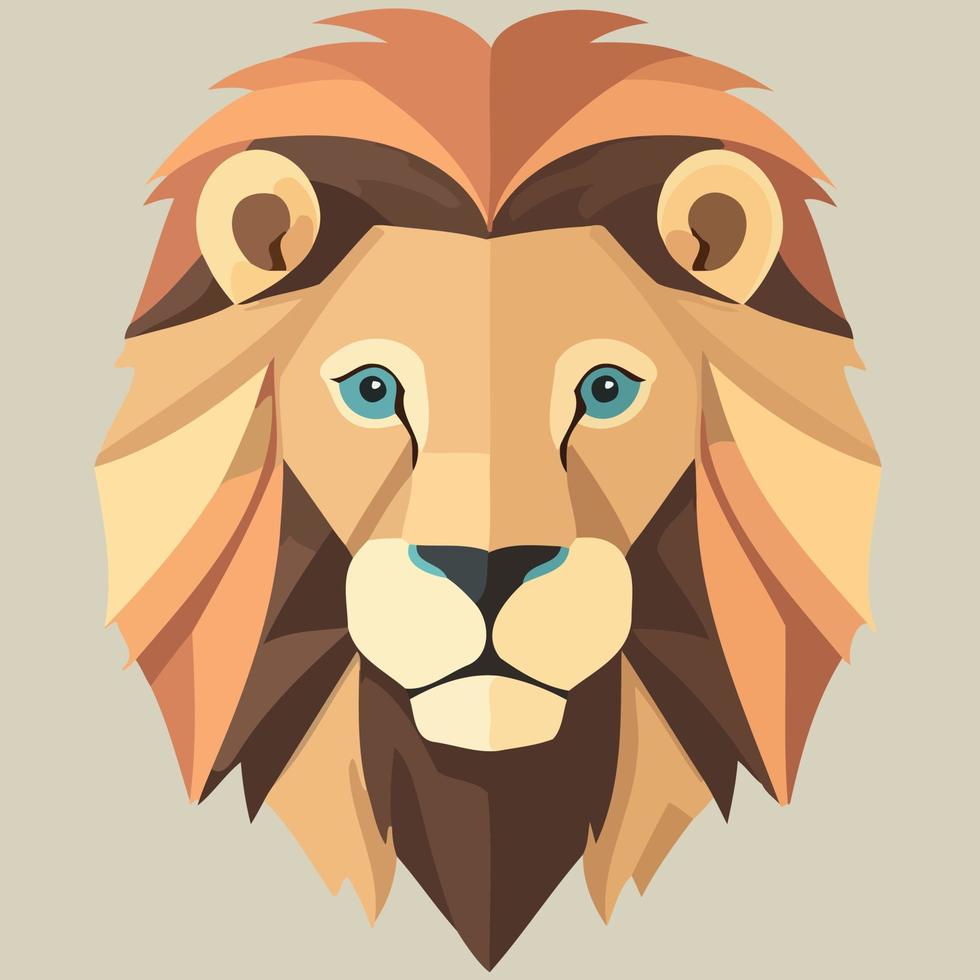 africano león mamífero carnívoro animal cara vector