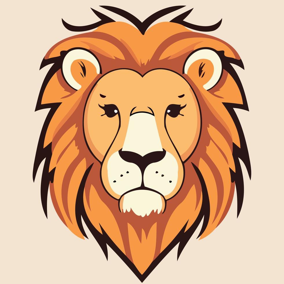 African lion mammal carnivore animal face vector