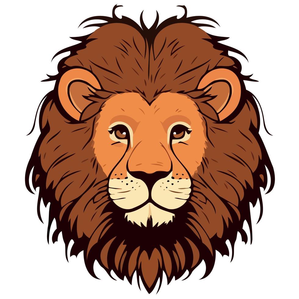 africano león mamífero carnívoro animal cara vector