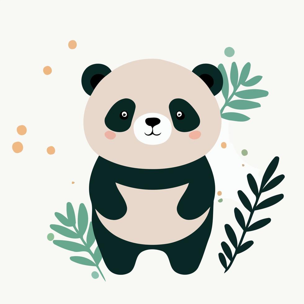 común panda oso mamífero animal cuerpo vector