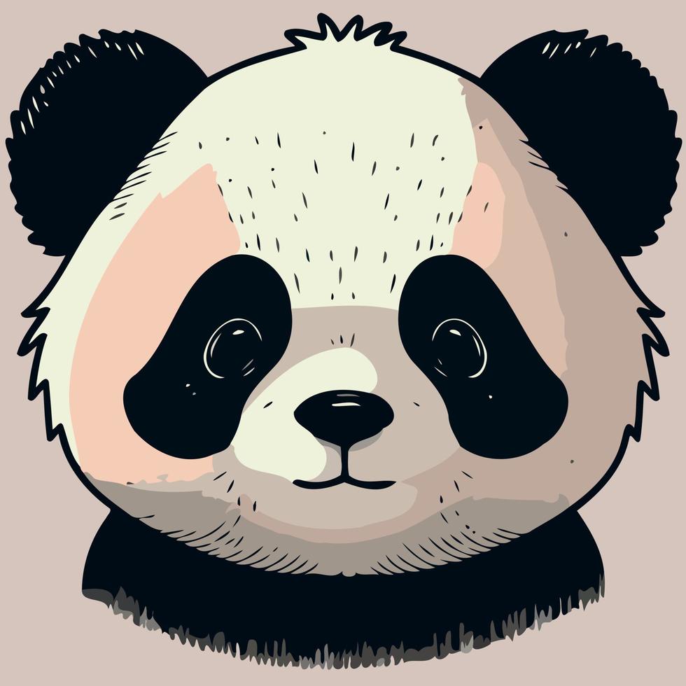 común panda oso mamífero animal cara vector