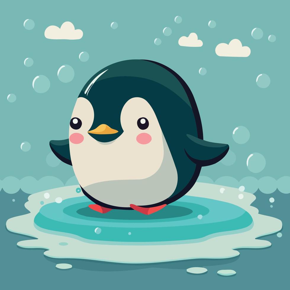 animal bird cute common penguin vector