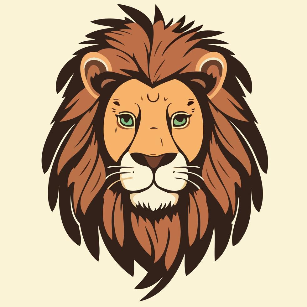 African lion mammal carnivore animal face vector