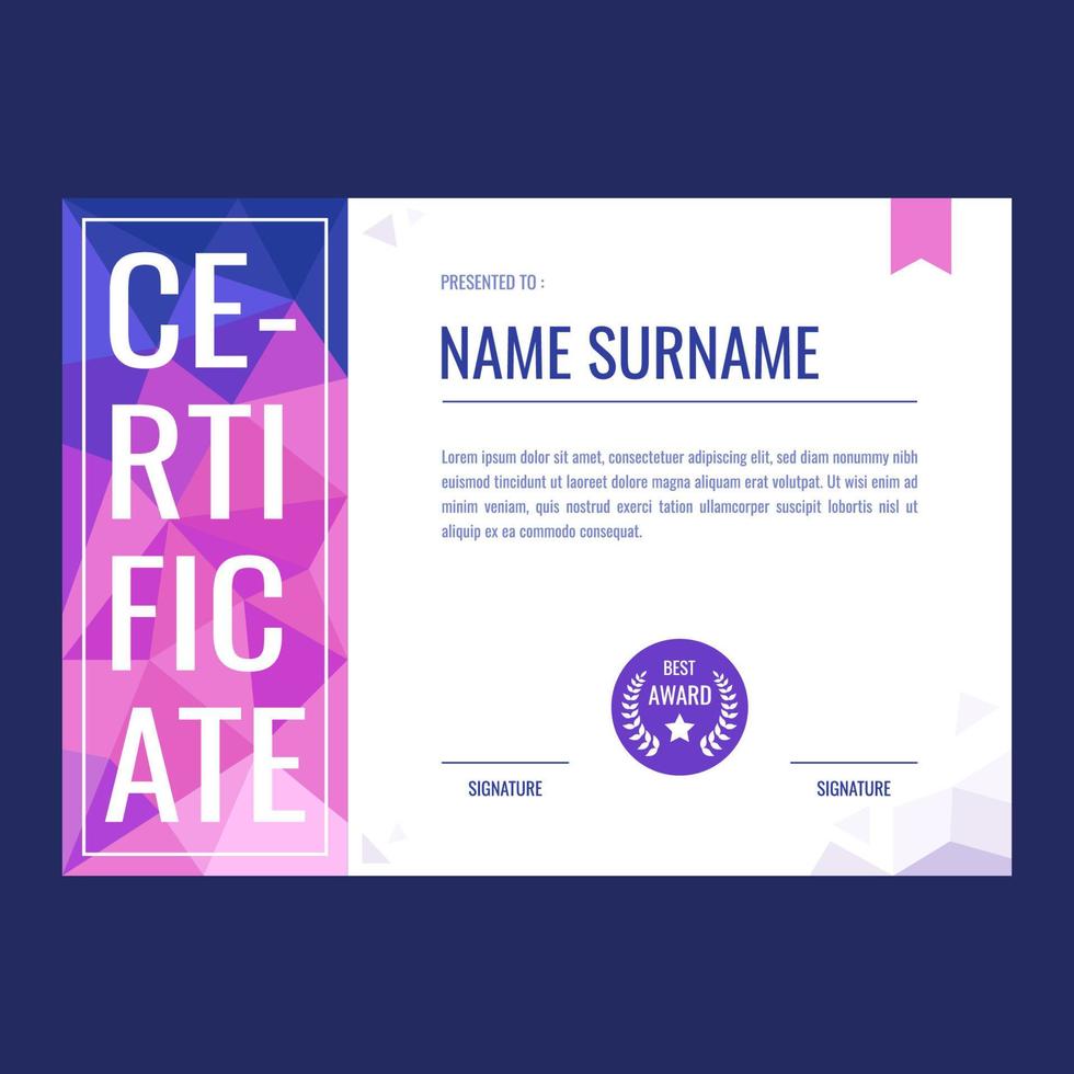 Modern Creative Certificate Template vector