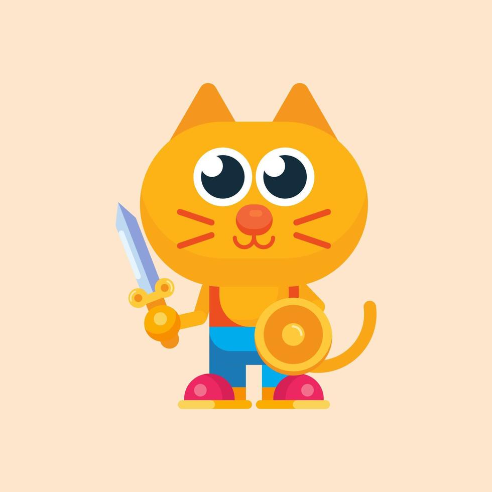 linda gato maskot personaje con plano diseño ilustrador vector