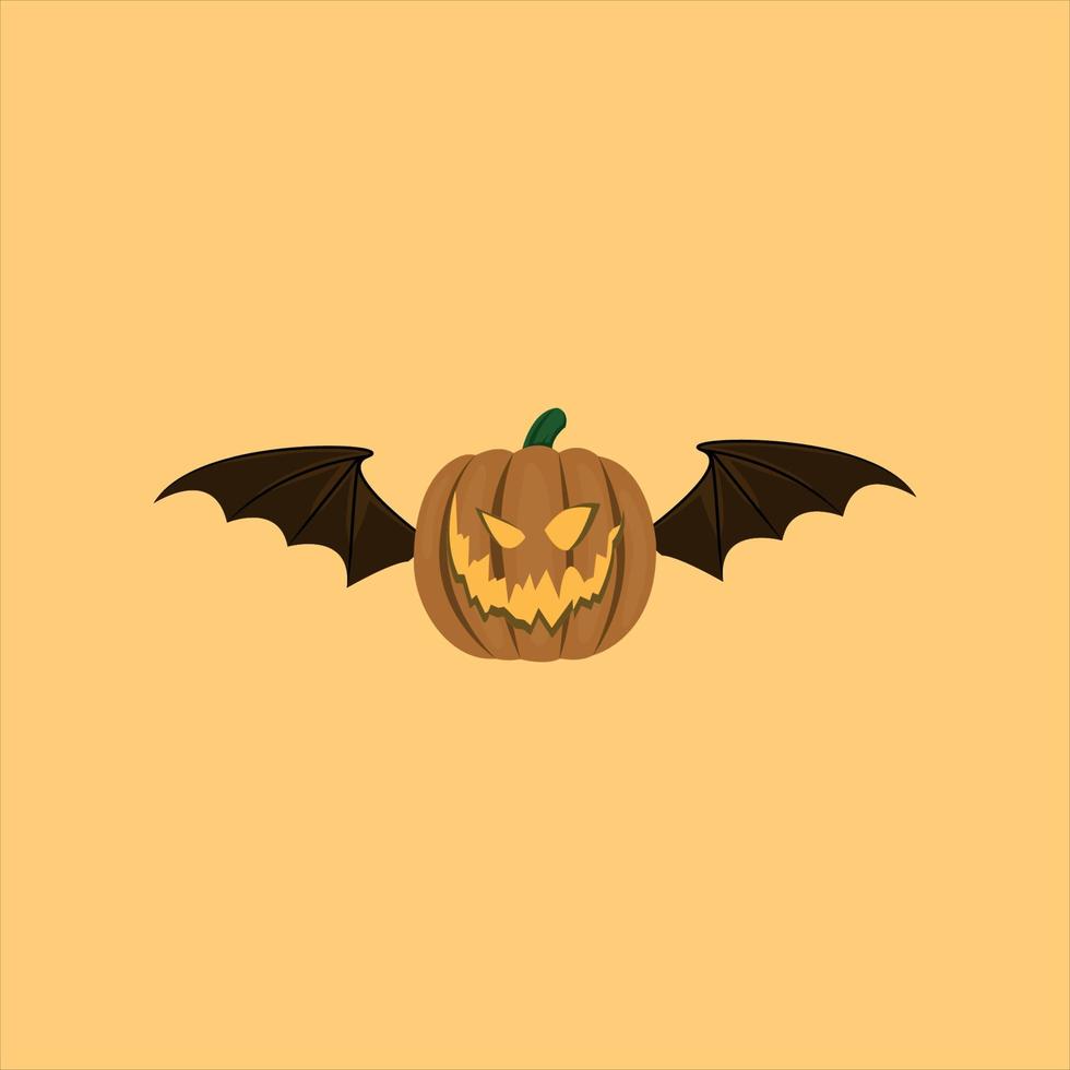 flying hallowen pumpkin vector
