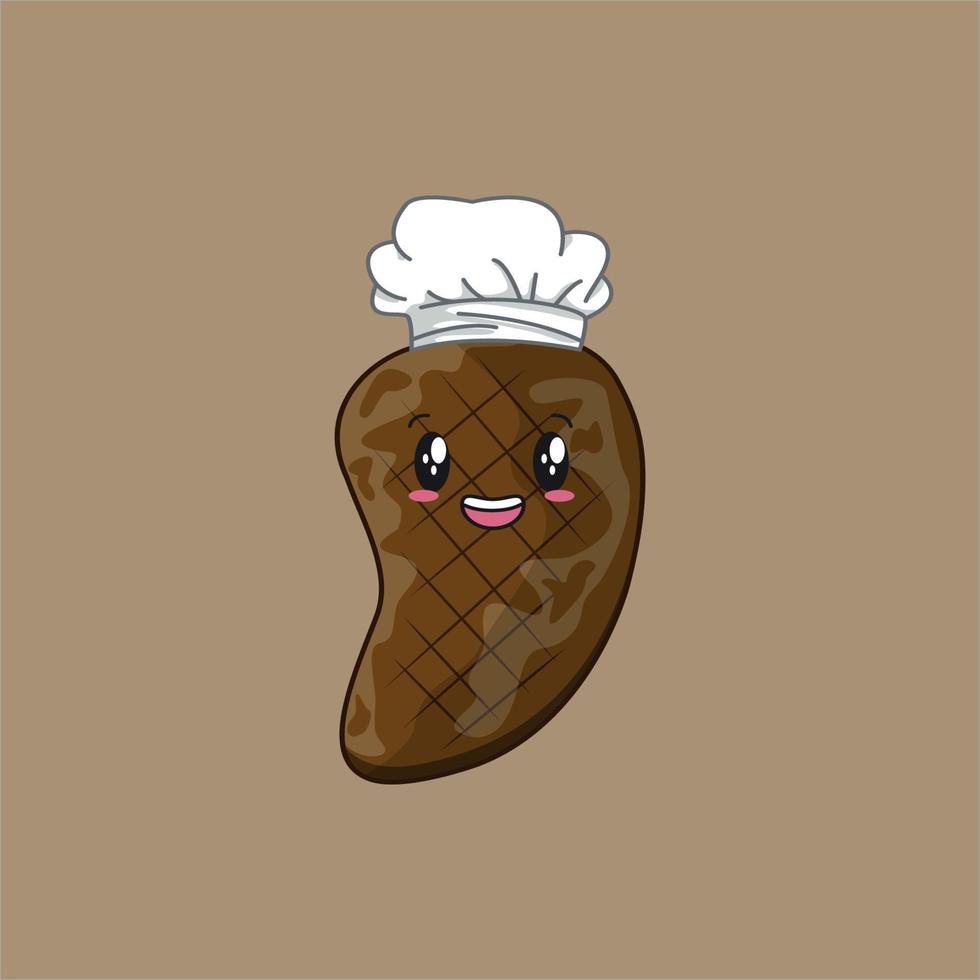 beef steak chef vector
