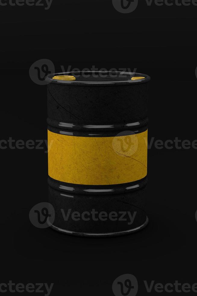 3d barrel oil on dark background photo