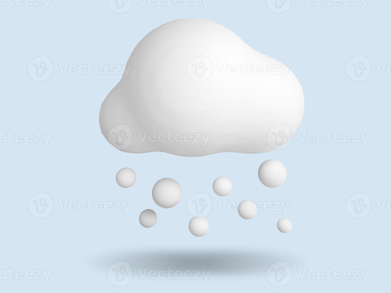 Snowy 3D Weather icon. 3D render illustration. photo