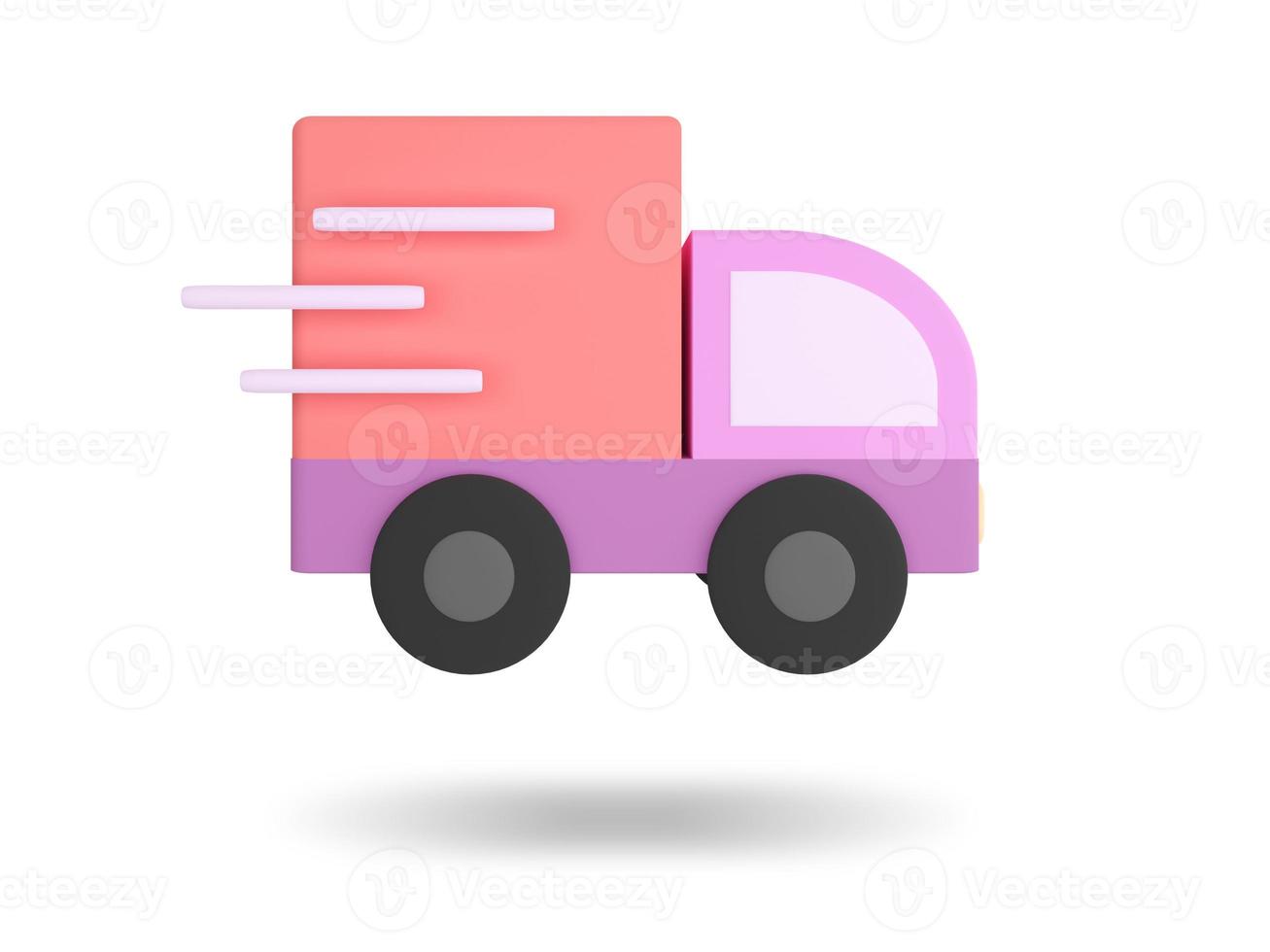 Delivery Truck. Online Shopping icon. 3D render illustration. photo