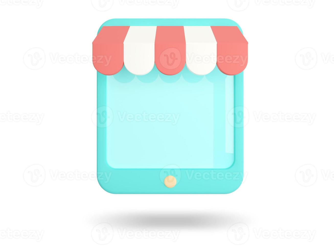 Mobile shopping. Online Shopping icon. 3D render illustration. photo