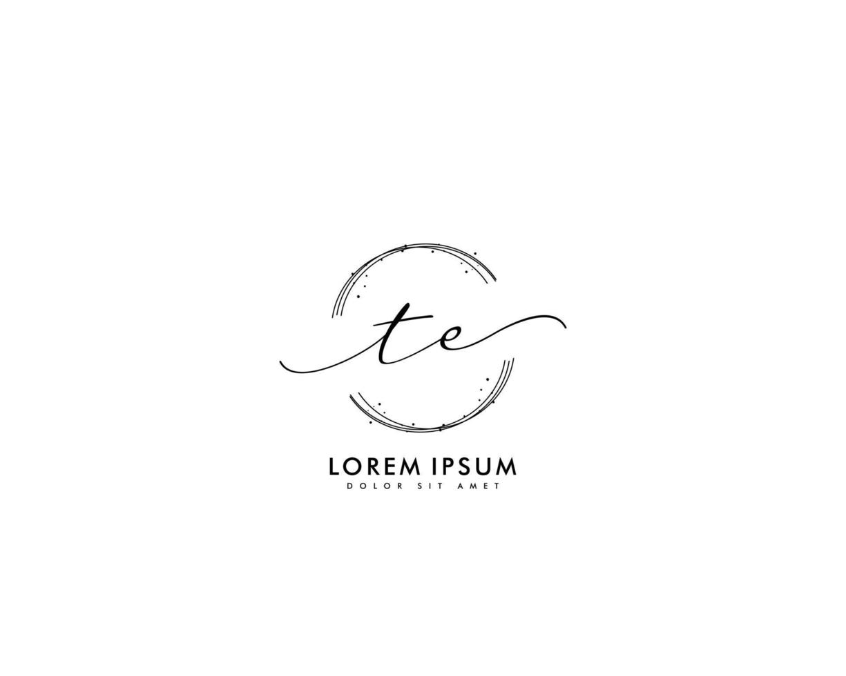 inicial letra te femenino logo belleza monograma y elegante logo diseño, escritura logo de inicial firma, boda, moda, floral y botánico con creativo modelo vector