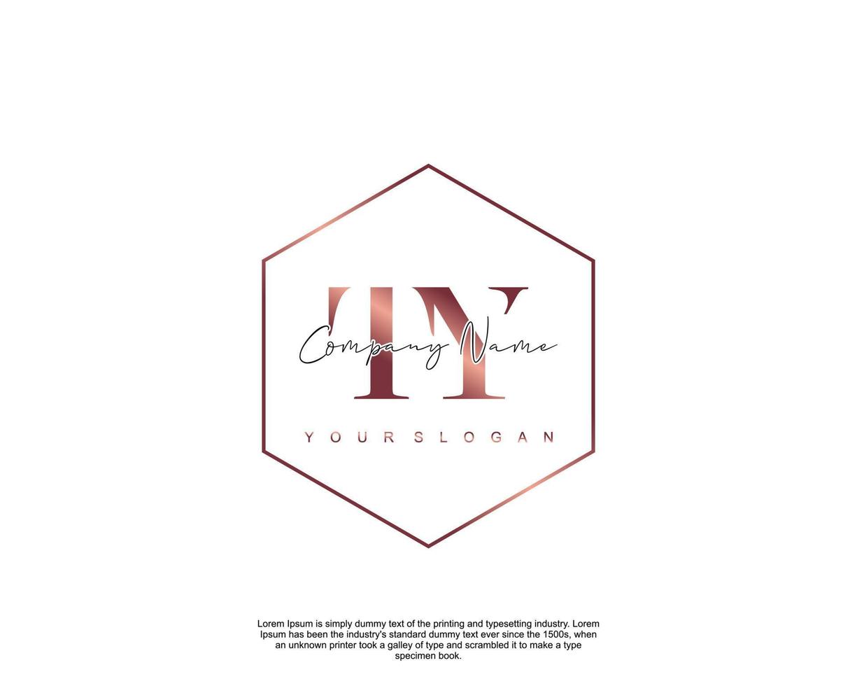 Initial letter TY Feminine logo beauty monogram and elegant logo design, handwriting logo of initial signature, wedding, fashion, floral and botanical with creative template vector