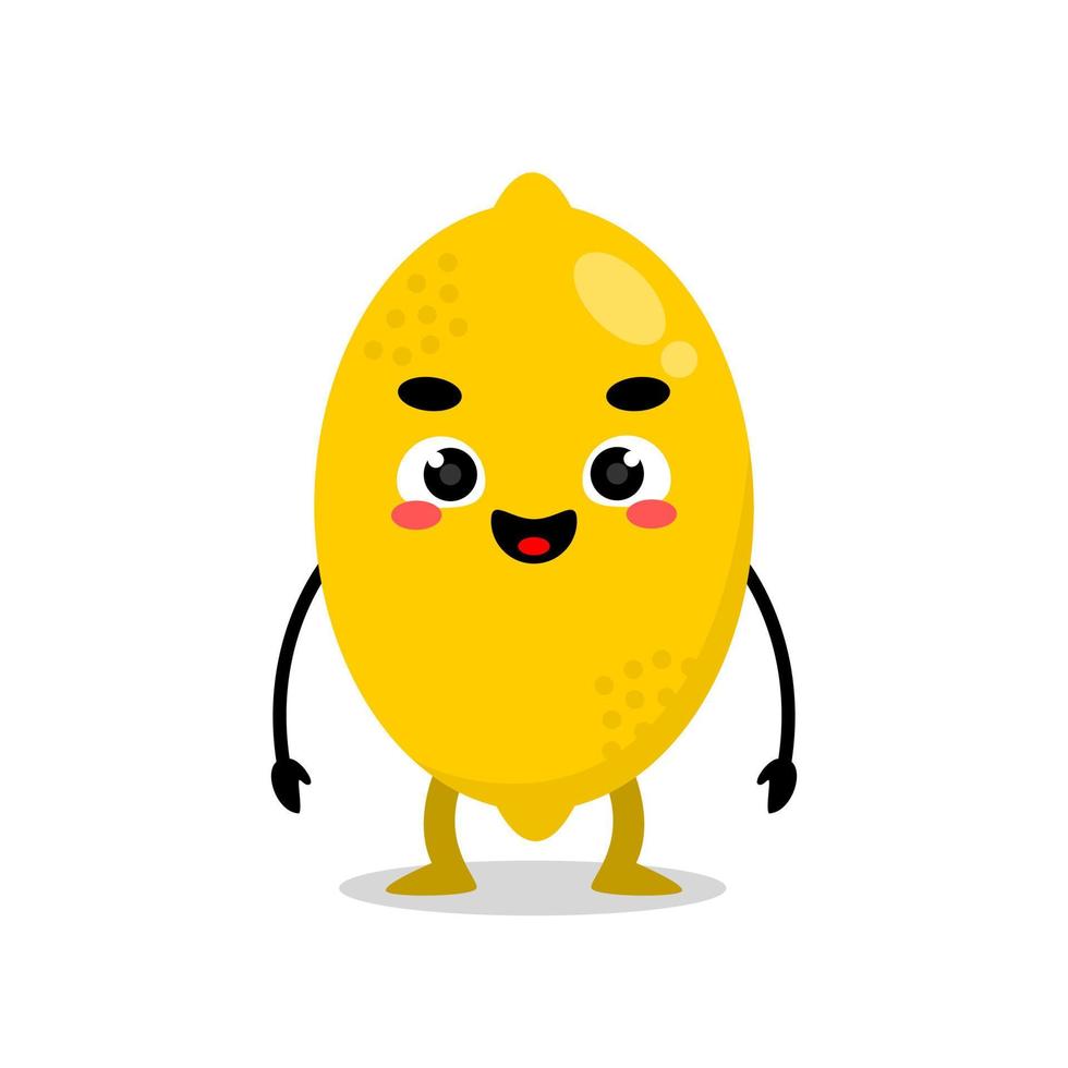 happy lemon cute character mascot vector