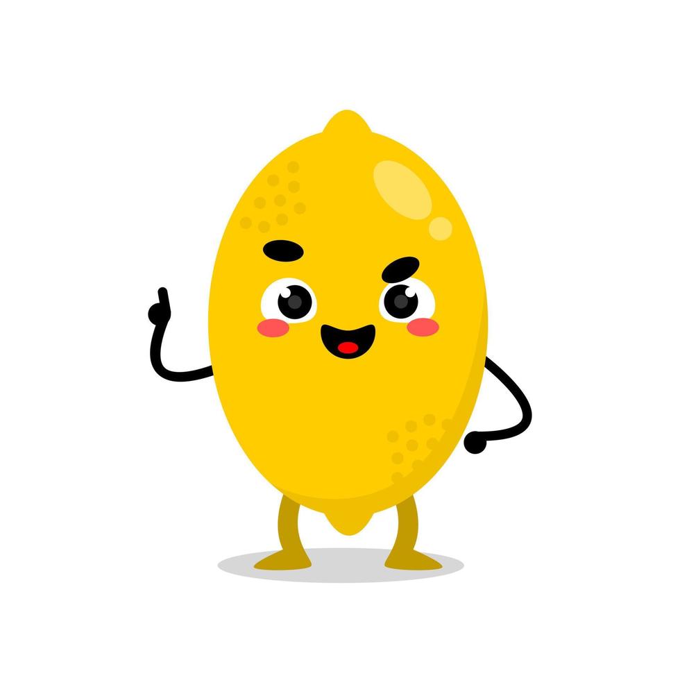 happy lemon cute character mascot vector