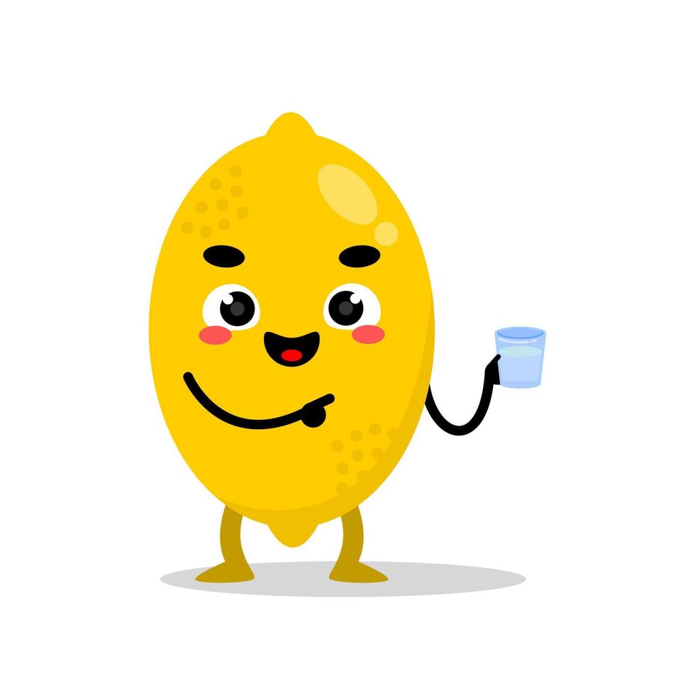happy lemon mascot holding banner vector